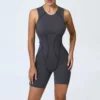 6 Super Colors SculptLite Short Jumpsuit – Seam-Contoured Fit, Luxe Feel, Open-Back Elegance