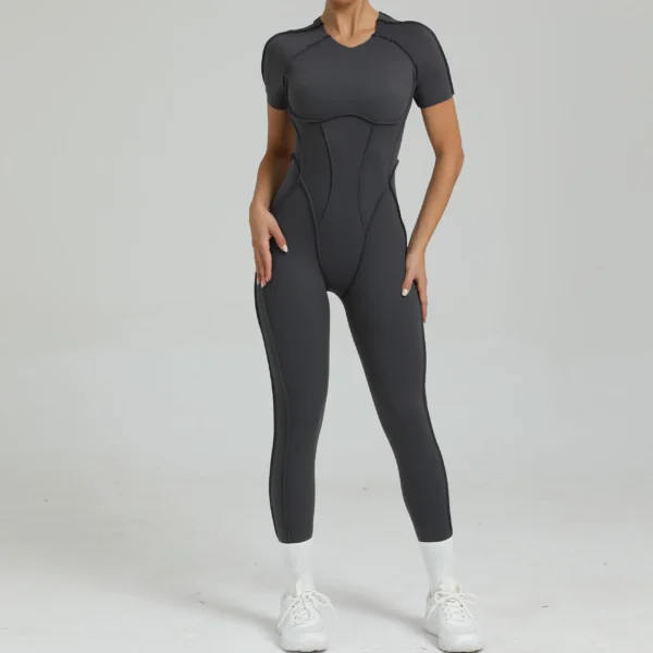 ContourFlow Full-Length Jumpsuit – Sculpting Fit, Open Back, Seamless Elegance