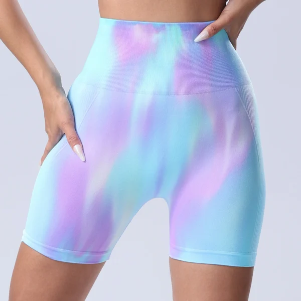 Aurora Rainbow High-Waist Seamless Biker Shorts Elvaio – 4 bold Prints of Color & Confidence