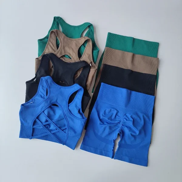 Women’s Seamless Workout Set – Top & Biker Shorts Elvaio