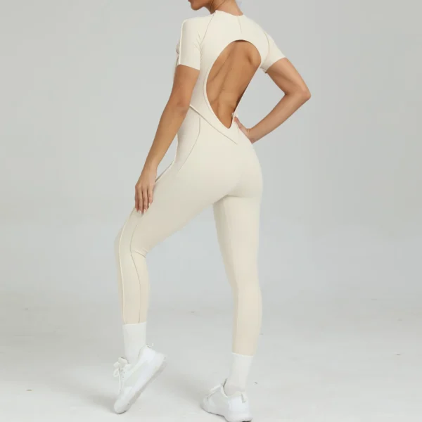 ContourFlow Full-Length Jumpsuit – Sculpting Fit, Open Back, Seamless Elegance