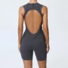 6 Super Colors SculptLite Short Jumpsuit – Seam-Contoured Fit, Luxe Feel, Open-Back Elegance