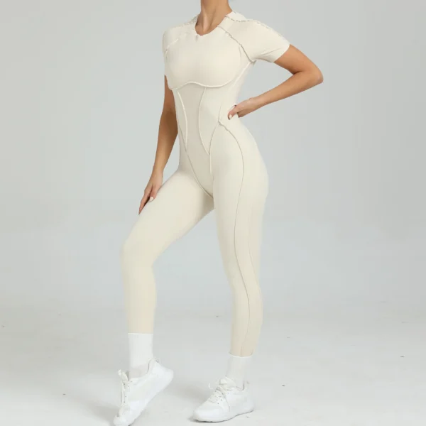 ContourFlow Full-Length Jumpsuit – Sculpting Fit, Open Back, Seamless Elegance