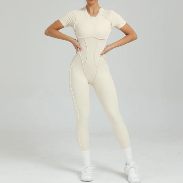 ContourFlow Full-Length Jumpsuit – Sculpting Fit, Open Back, Seamless Elegance
