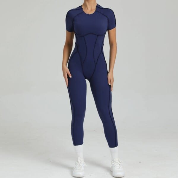 ContourFlow Full-Length Jumpsuit – Sculpting Fit, Open Back, Seamless Elegance