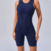 6 Super Colors SculptLite Short Jumpsuit – Seam-Contoured Fit, Luxe Feel, Open-Back Elegance