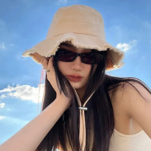 Women's Sunshade Bucket Hat – Foldable Cotton Beach Hat for Travel and Outdoor Protection Women's Sunshade Bucket Hat for Everyday Outdoor Comfort with Elvaio