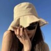 Women's Sunshade Bucket Hat – Foldable Cotton Beach Hat for Travel and Outdoor Protection Women's Sunshade Bucket Hat for Everyday Outdoor Comfort with Elvaio